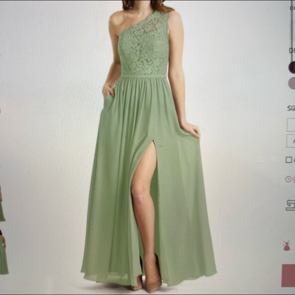 Azazie sage green bridesmaid dress